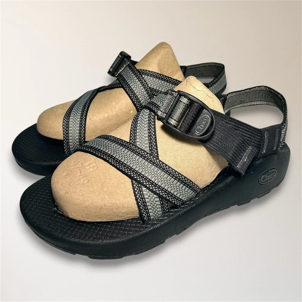 Chaco Z1 Classic Mens 9 Sport Sandals Black Grey‎ Adjustable Straps Hiking Water